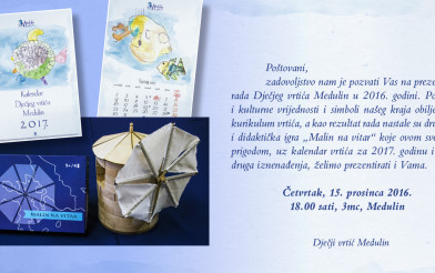 Dječji vrtić - Prezentacija kalendara i igrice “Malin na vitar”